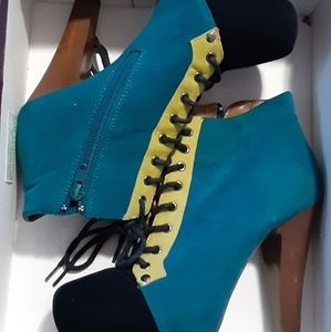 Teal & Lime Booties